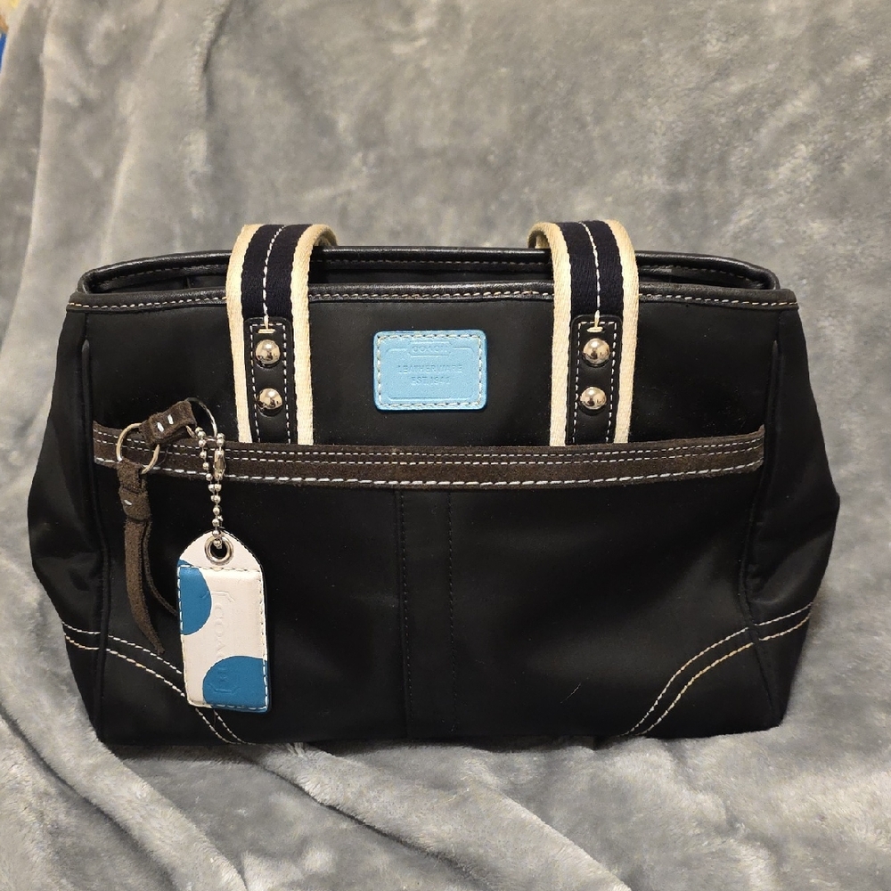 Coach Black and Blue Tote Bag